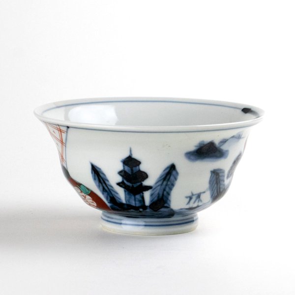 画像3: 染錦間取山水 茶碗 (3)