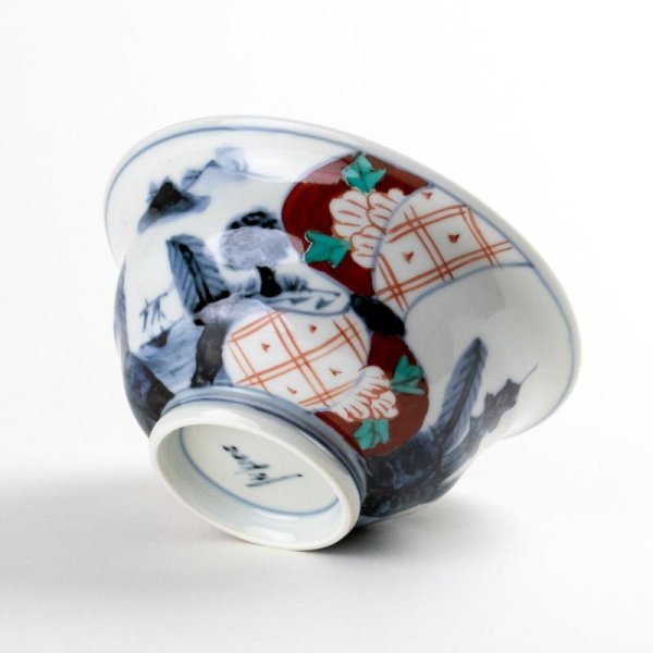 画像6: 染錦間取山水 茶碗 (6)