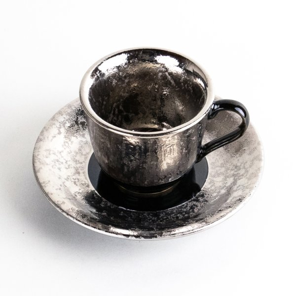 画像3: 富貴（銀）　デミタス碗皿 (3)