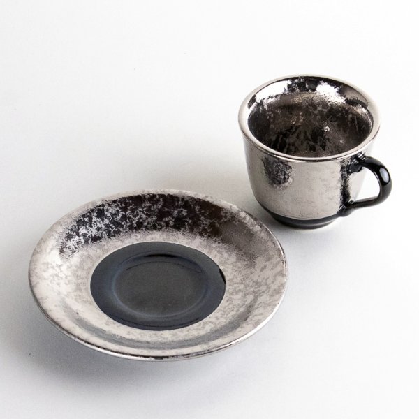 画像4: 富貴（銀）　デミタス碗皿 (4)