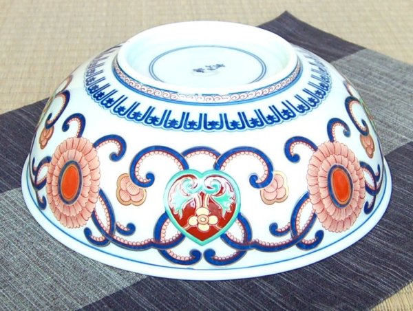 画像4: 染錦荒磯紋(緑) 深鉢 (4)