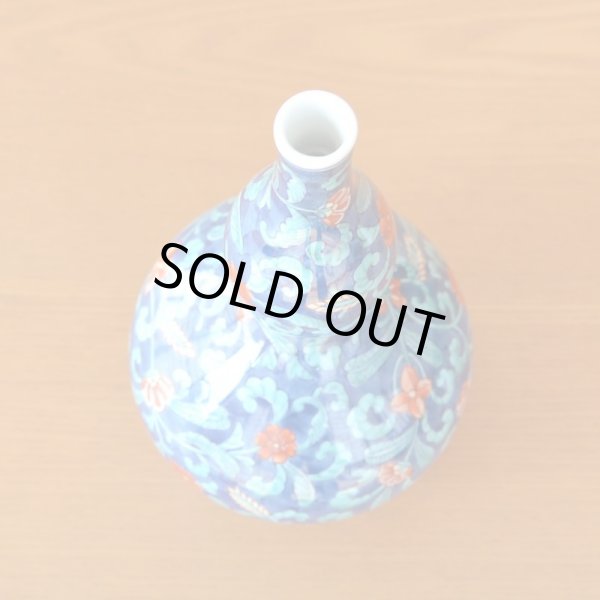 画像3: 染錦更紗紋 瓢型 花瓶 (3)