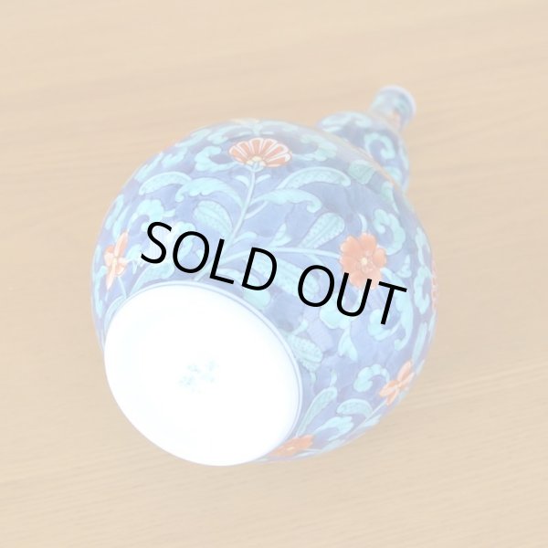 画像4: 染錦更紗紋 瓢型 花瓶 (4)