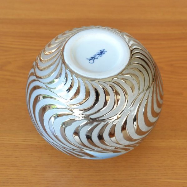 画像5: プラチナ流水 鯉絵 小花瓶 藤井錦彩 作 (5)