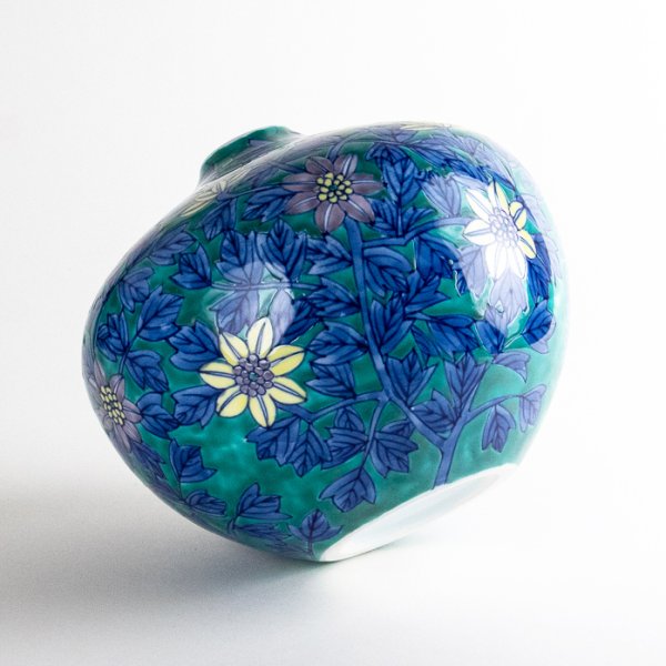 画像3: 染錦菊絵 小花瓶 藤井錦彩 作 (3)