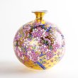 画像2: 金彩桜花鳥図 花瓶 金龍窯 作 (2)