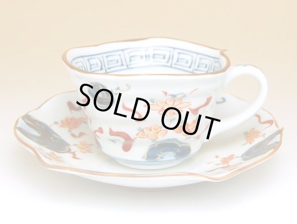 画像2: 花万暦 たっぷりコーヒー碗皿 (2)