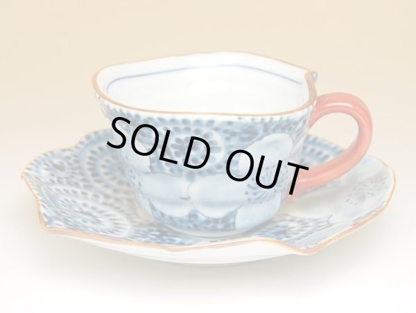 画像2: 蛸唐草花紋 たっぷりコーヒー碗皿 (2)