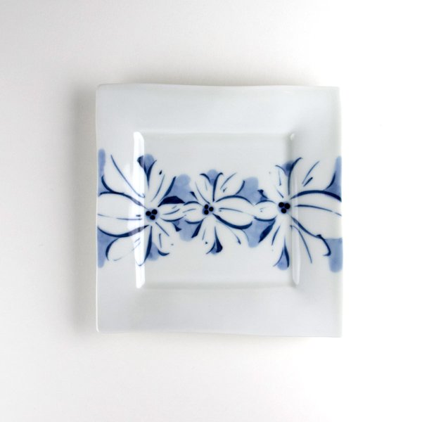 画像2: 花紋帯 正角皿 (2)