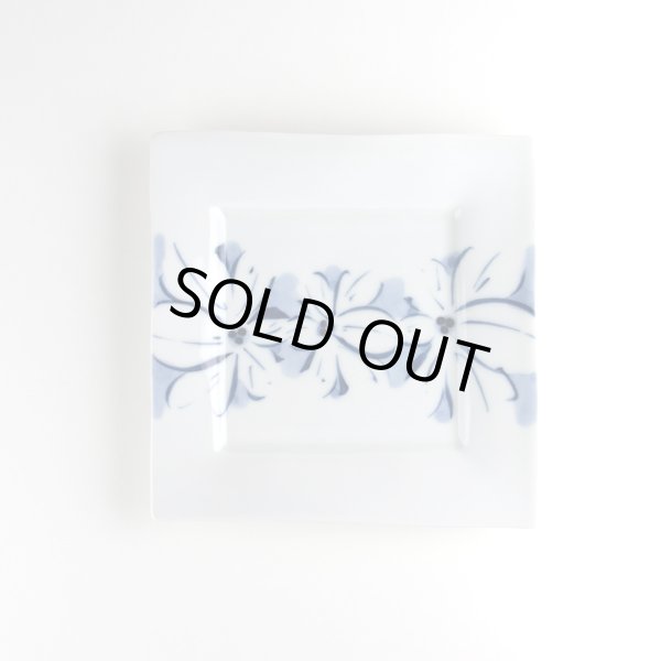 画像2: 花紋帯 正角皿 (2)