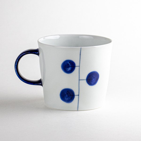 画像2: 【名入れ・名前入り】大輪花(青) マグカップ (2)