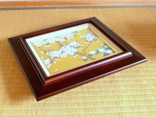 画像3: 金襴手（金箔）桜（小）陶額 (3)