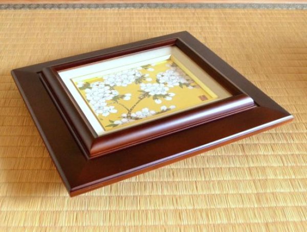 画像3: 金襴手(金箔)桜(大)陶額 (3)