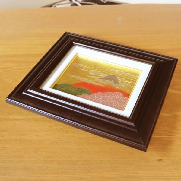 画像3: 金箔 富士山 陶額(小) 壁飾り 琥山窯 小野達郎 作 (3)