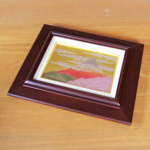画像3: 金箔 富士山 陶額(大) 壁飾り 琥山窯 小野達郎 作 (3)