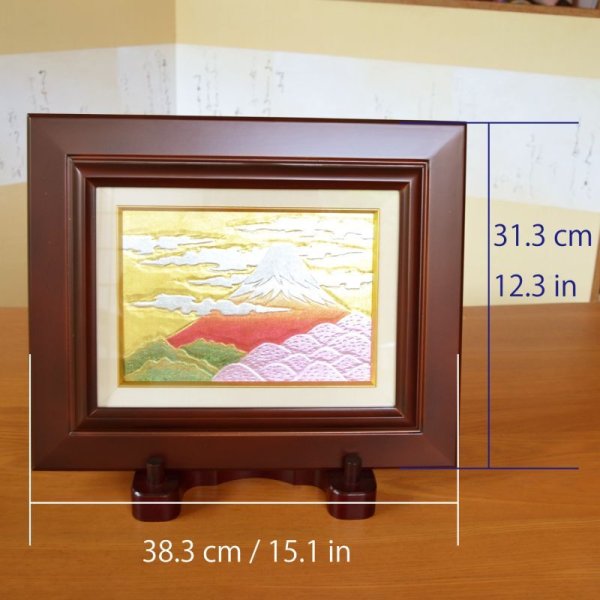 画像5: 金箔 富士山 陶額(大) 壁飾り 琥山窯 小野達郎 作 (5)