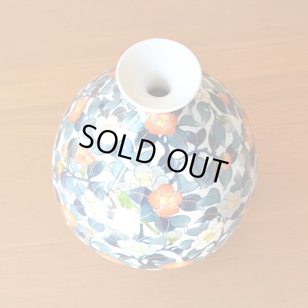 画像3: 染錦椿と鴬(うぐいす)紋様 大壷 藤井勝雲 作 (3)