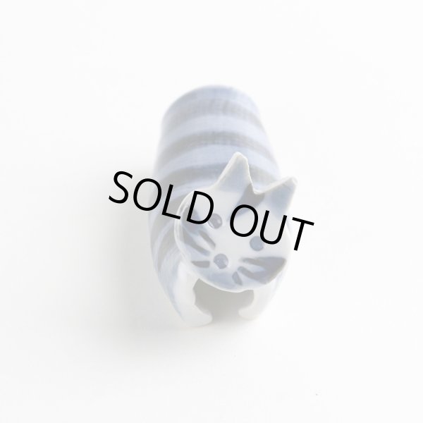 画像2: 手捻りネコ(青)箸置き (2)