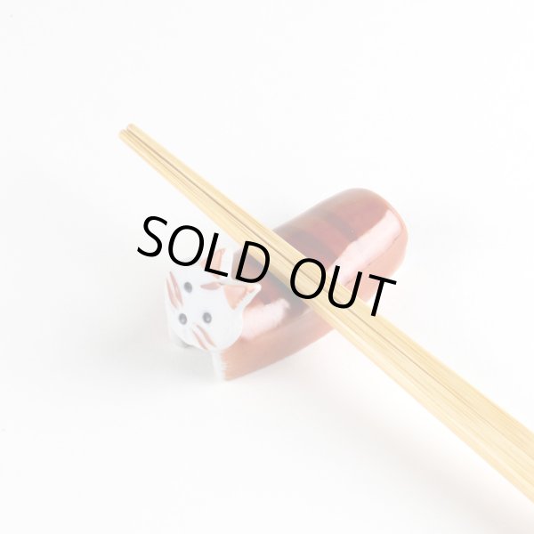 画像3: 手捻りネコ（赤）箸置き (3)