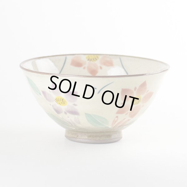 花りんどう（赤）茶碗