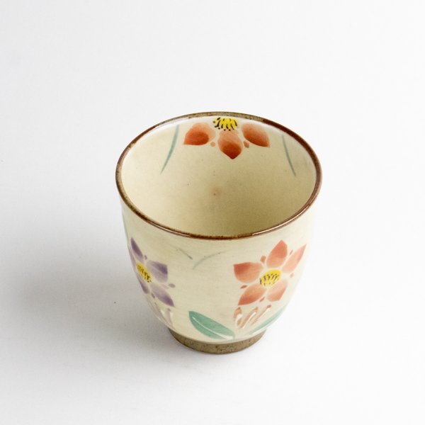 画像2: 【名入れ・名前入り】花りんどう(赤)湯呑 (2)