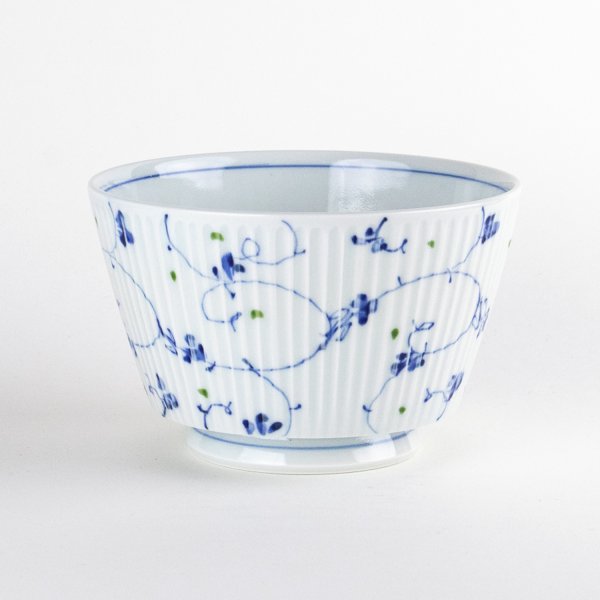 唐草つづり　筋彫多用丼（L)