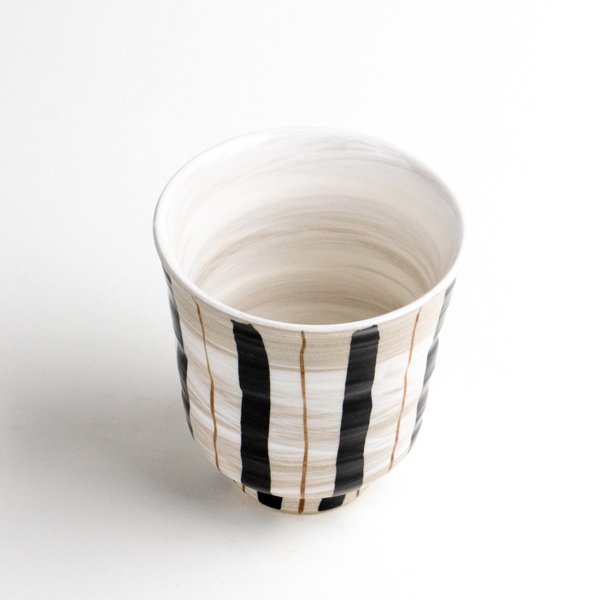 画像2: 粉引二色十草(青)湯呑 (2)