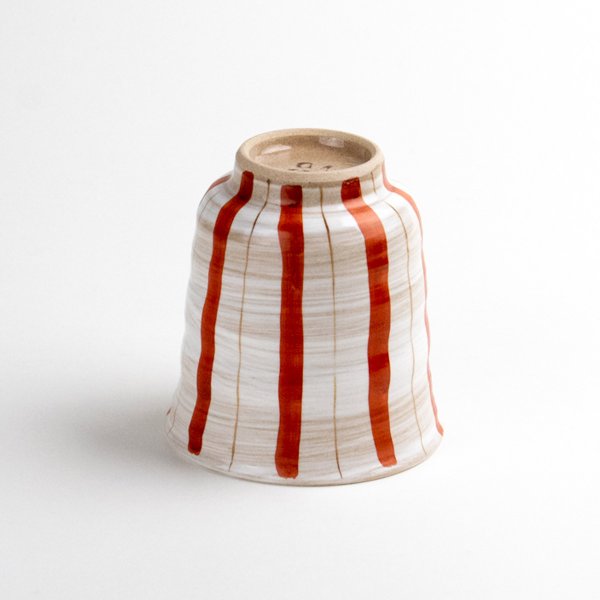 画像5: 粉引二色十草(赤)湯呑 (5)