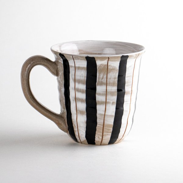 画像2: 粉引二色十草(青)マグカップ (2)