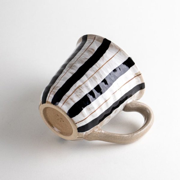 画像5: 粉引二色十草(青)マグカップ (5)