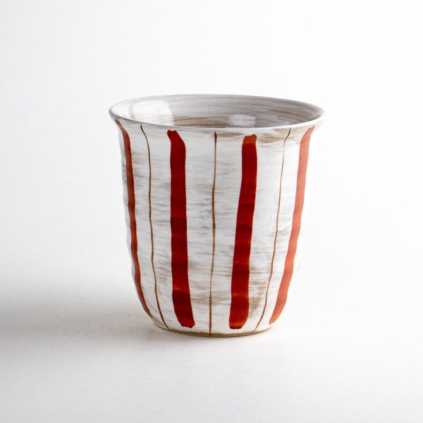 画像3: 粉引二色十草(赤)マグカップ (3)