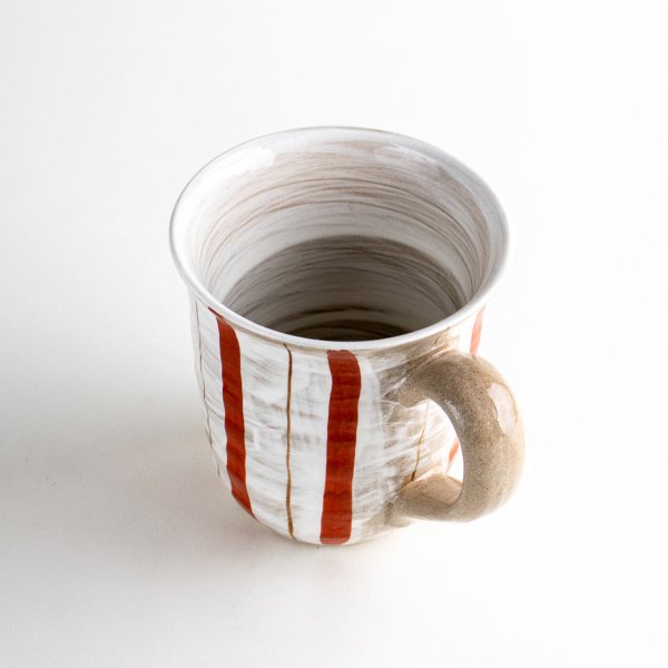 画像4: 粉引二色十草(赤)マグカップ (4)