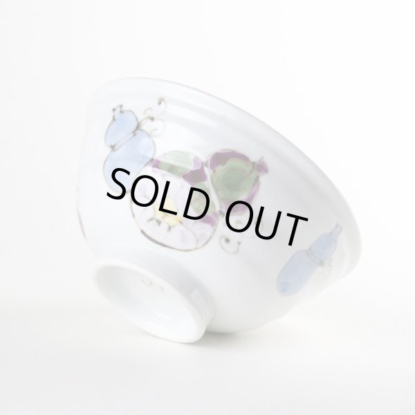 画像4: 【名入れ・名前入り】花六瓢(青)茶碗 (4)