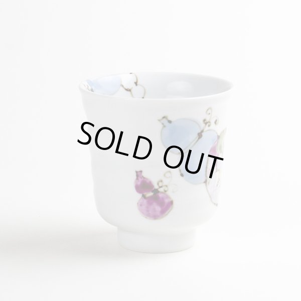 画像4: 【名入れ・名前入り】花六瓢(青)湯呑 (4)