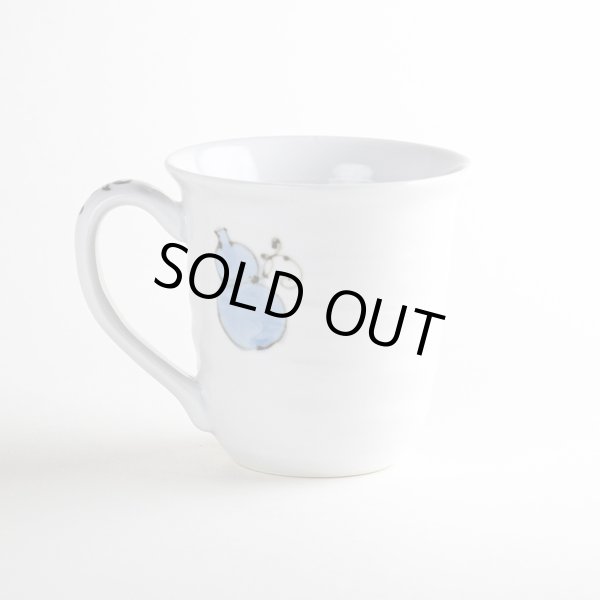 画像2: 【名入れ・名前入り】花六瓢(青)マグカップ (2)