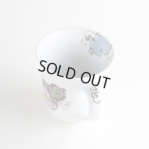 画像4: 【名入れ・名前入り】花六瓢(青)マグカップ (4)