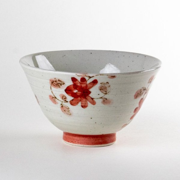 画像3: 【名入れ・名前入り】彩花唐草 (赤)茶碗 (3)