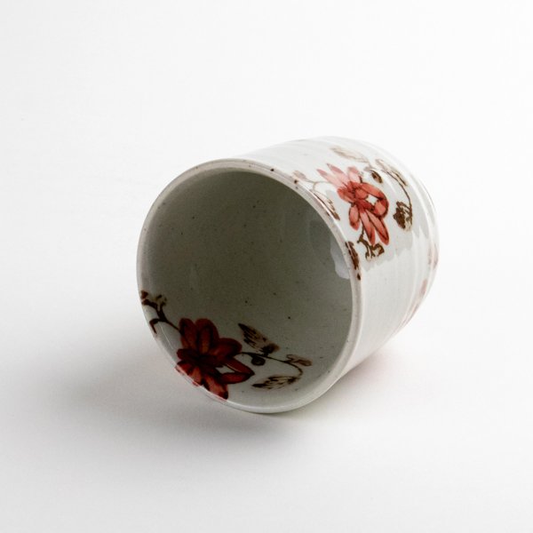 画像5: 【名入れ・名前入り】(新)彩花唐草 (赤)湯呑 (5)