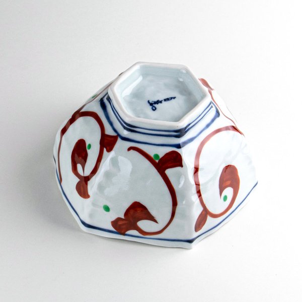 画像5: 赤絵うさぎ(赤) 六角丼 (5)