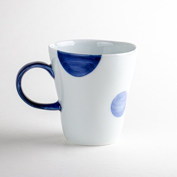 画像2: 【名入れ・名前入り】二彩丸紋(青) マグカップ (2)