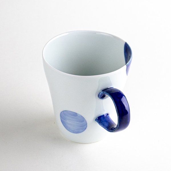 画像4: 【名入れ・名前入り】二彩丸紋(青) マグカップ (4)