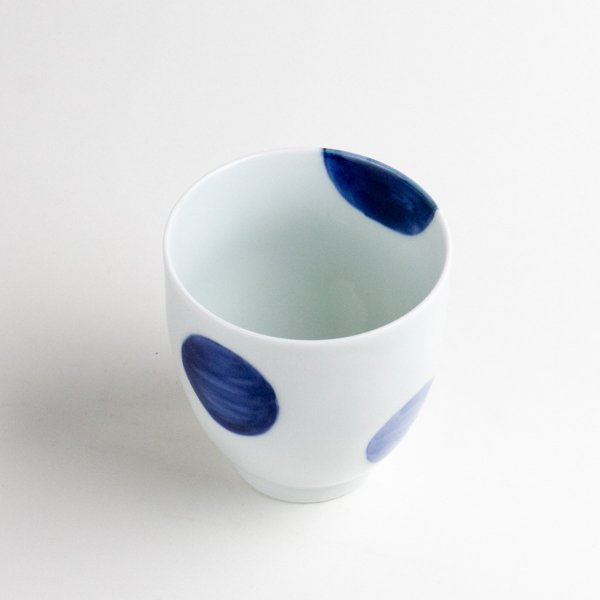 画像2: 二彩丸紋(青)湯呑 (2)