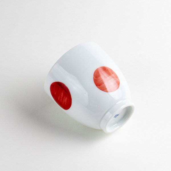 画像3: 二彩丸紋(赤)湯呑 (3)