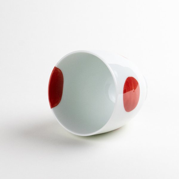 画像4: 二彩丸紋(赤)湯呑 (4)