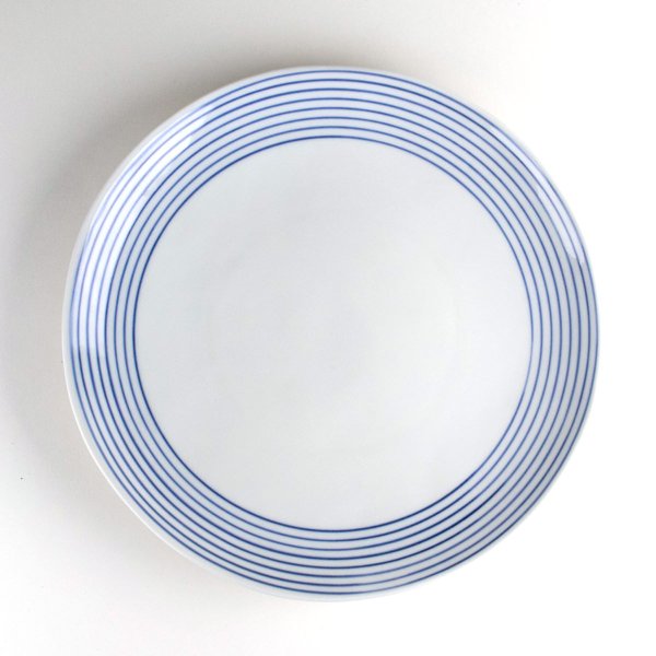 画像2: 二彩千筋 8寸皿(1枚) (2)