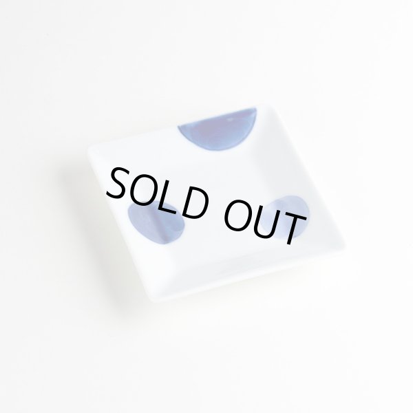 二彩丸紋 正角小皿