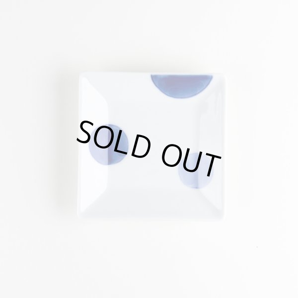 画像2: 二彩丸紋 正角小皿 (2)