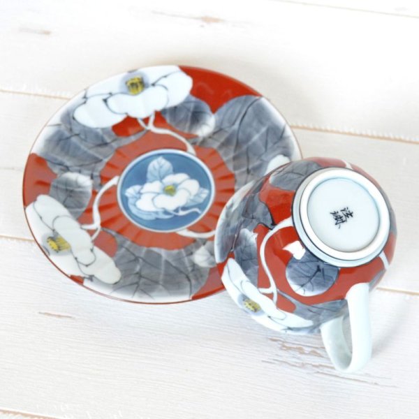 画像4: 優花(赤) コーヒー碗皿 (4)