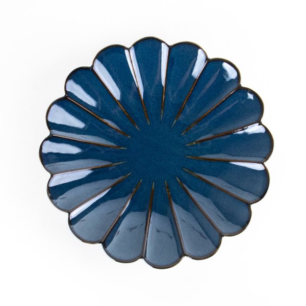 画像2: 群青　菊皿（大） (2)