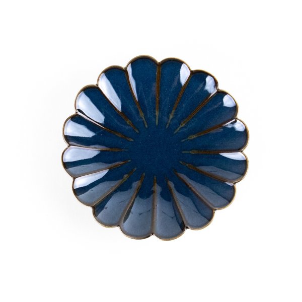 画像2: 群青　菊皿（小） (2)